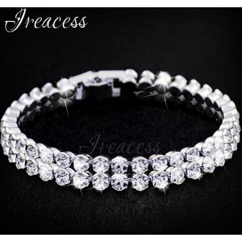 New Charm Bracelet For Women Two layers Crystal Bead Bracelets & Bangles Women Luxury Romantic Wedding Fashion Jewelry