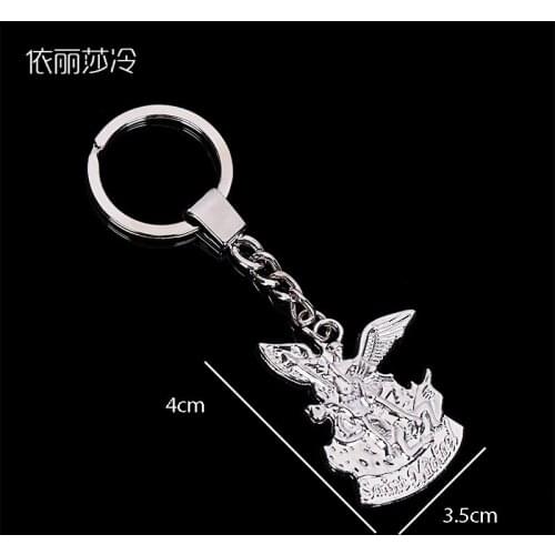 48 pieces of Catholic Michael Angel Keychain, Michael Angel Keychain Pendant Gift, Charm Mens and Womens Keychain Gift Orb