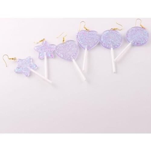Brincos 2021 Trend Jewelry Gift Candy Lollipop Earrings Resin Sparkle Earrings Costume Style Women Girl Jewelry Dropshipping