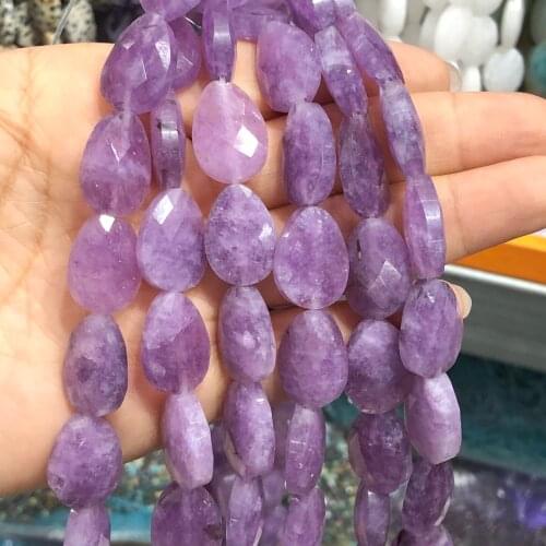 13*18mm Natural Faceted Amethyst Stone Water Drop Purple Crystal Beads Loose Spacer Beads For Jewelry Making Diy Accessories