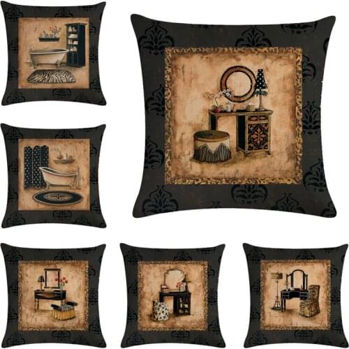 Makeup table Decorative Cushion Cover Cotton Linen Square Throw Pillow Cover 45x45CM Pillow Case Home Office Car Sofa Decor
