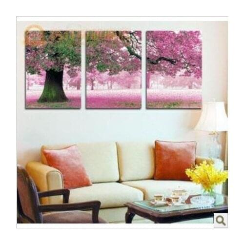 Factory Sale Needlework Embroidery Cross Stitch Kit Printed Fabric Pink Tree Triplet Dreamlike-----Free Shipping