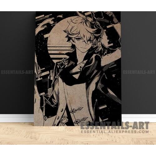 Genshin Impact Vintage Childe Canvas Wall Art Painting Decor Bedroom Study studio print Living kid Room Home Decoration Prints