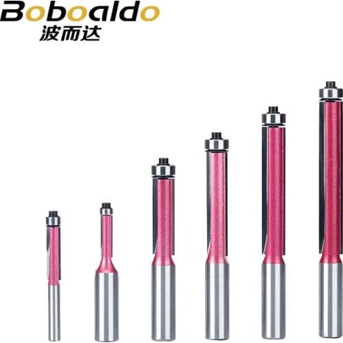 1pc 1/2" Shank Flush Trim Router Bits For Wood Trimming Cutters With Bearing Woodworking Industrial Grade Milling Cutter