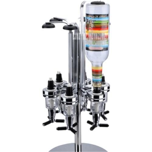 51CM Creative 6 Bottle Wine Red Rotating Cart Bar Cocktail Theroom Liquor Beverage Dispenser Rack Wine Stand Barware Pour Frame