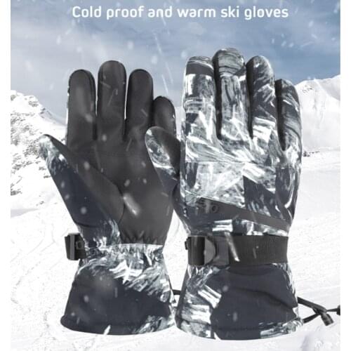 Ski Gloves Winter Cold Protection Outdoor Plus Velvet Waterproof Warm Gloves Thickened Riding Boarding Travel Touch Screen Glove