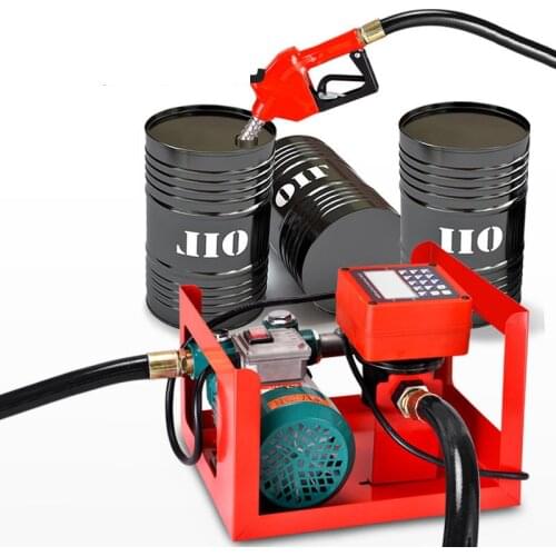 1500W Vehicle-mounted small fuel dispenser 12v24v220V oil pump large flow diesel pump automatic electronic metering Oil pump
