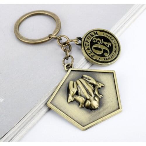 Metal Chocolate Frog Platform-9 3-4 Keychain Antique Bronze Charms Key Chain For Women Men Car Keyring Jewelry