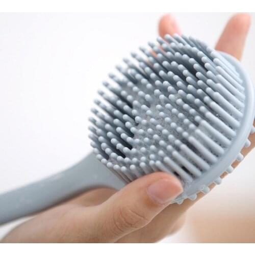 Multifunctional Double-sided Body Shower Silicone Long-handled Bath Brush Bath Brush Back Massage Loofah Exfoliating Body