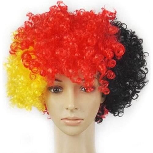 National flag colors soccer football fanswigs Headwear Circus Clown Cosplays Joker droll Costume Carnival party dress