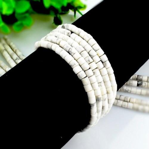 Natural white turquoise loose beads 4x4mm semi-cylindrical agate beads made small yards bracelet necklace DIY accessories 40cm