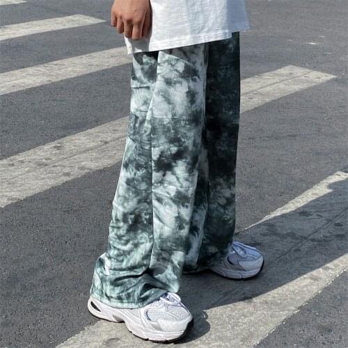 The new summer and autumn trend hip-hop street personality tie-dye gradient straight casual pants trousers men and women trend