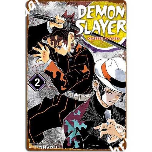 Kimetsu No Yaiba Poster Metal Plaque Cinema Kitchen personalized Bar Cave Plaques Tin sign Poster