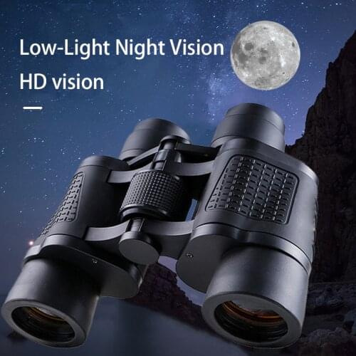 80x80 Professional Binoculars Telescope Long Range Portable Waterproof Low Light Night Vision Smartphone Outdoor Camping Hunting