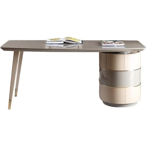 Light luxury solid wood desk modern simple household high-grade gray computer desk integrated desk study furniture