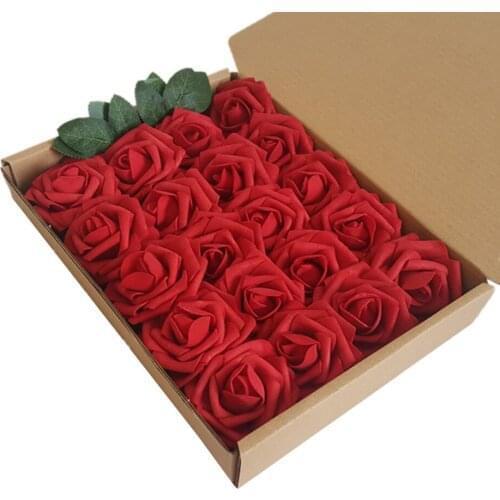Rose Bride Flower DIY Bouquets Foam Home Festive Valentines Day Decoration Wedding Artificial Flowers