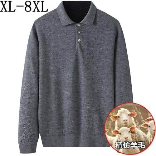 8XL 7XL 6XL 2021 New Winter 100% Wool Polo Shirt Men Clothing Top Quality Mens Polos Shirts Business Thick Warm polo homme