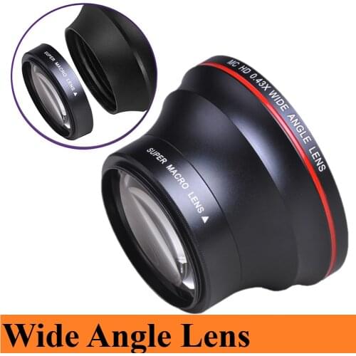 55MM 0.43x HD Wide Angle Lens (Macro Portion) for Nikon D3400, D5600 and Sony Alpha Series (SLT-A99V, A99II, A99, A77II