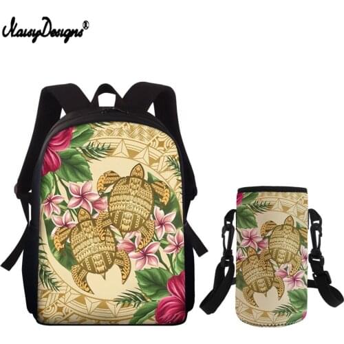 NOISYDESIGNS Hawaii Turtle Polynesian Style Schoolbag for Girls Boys School Backpacks Kids School Bag Set Adults Travel Backpack