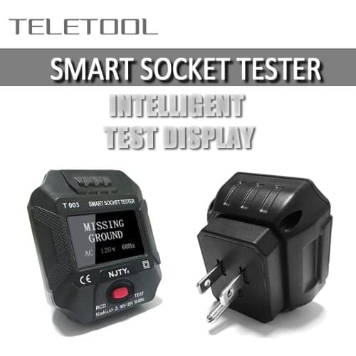 Smart Socket Tester Digital Display Pro Voltage Test Socket Detector UK EU UK Plug Ground Zero Line Plug Polarity Phase Check