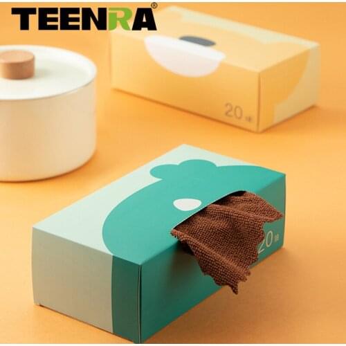 TEENRA Kitchen Daily Draw-off Dish Towel Dish Cloth Kitchen Rag Non-stick Oil Thickened Table Cleaning Cloth Kitchen Accessories