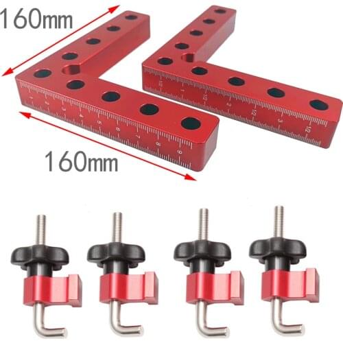 90 Degrees L-Shaped Auxiliary Fixture Splicing board Positioning Panel Fixed clip Aluminium Square Ruler Clip Woodworking tools