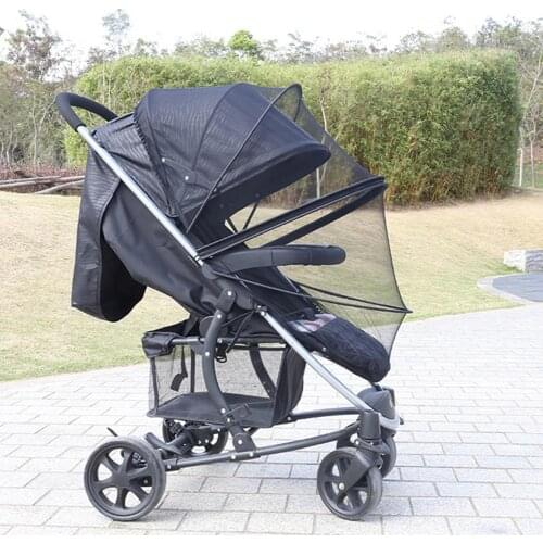 Baby Universal Strollers Carriers Car Seats Baby Stroller Mosquito Cover Zippered Mesh Mosquito Net Cover Stroller Accessories