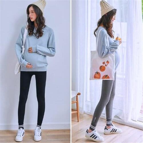 Spring Casual Knitted Striped Embroidery Cotton Thin Underpants For Pregnant Women Autumn Pregnancy Pants