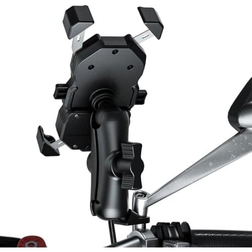 12V Waterproof Motorcycle QC3.0 USB Fast Charger Mount Stand Cellphone Holder