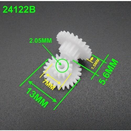 1000Pcs 0.5 Modulus 0.5M Double Gear Reduction Bilayer Gears 24 Teeth + 12 Teeth Aperture 2.05mm 2B Loose Fitting 24T 12T 24122B