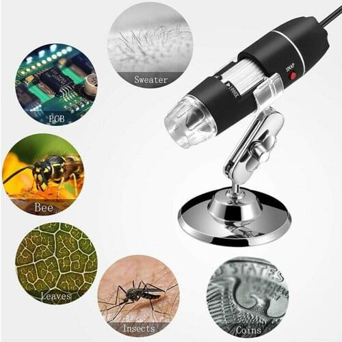 1000X Zoom HD 1080P USB Microscope Digital Magnifier Borescope Video Camera with 8LED Meet Various Industrial Needs Magnifying