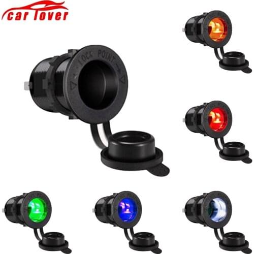 12V-24V Car Cigarette Lighter Socket Motorcycle Car Auto Boat Power Charger Outlet Socket Receptacle Waterproof Plug 5 colors