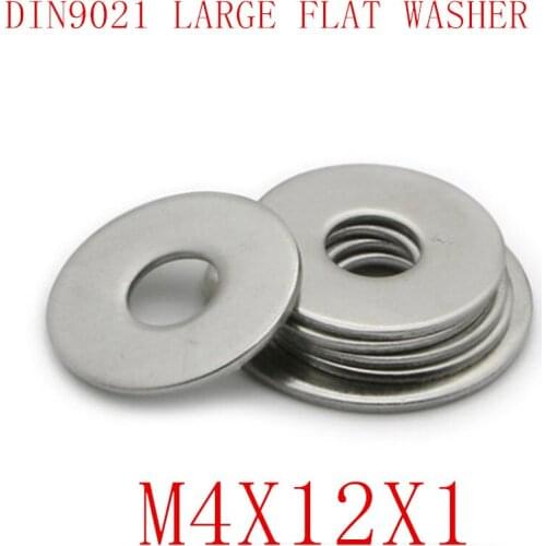 500pcs DIN9021 M4 4mmx12mmx1mm stainless steel large flat washer