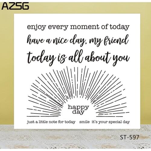 AZSG enjoy every moment of today Clear Stamps/Seals For DIY Scrapbooking/Card Making/Album Decorative Silicone Stamp Crafts
