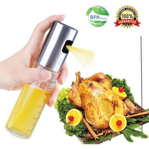 Olive Oil Spray Bottle, Spray Vinegar Oil Bottle Oil Jar BBQ Leak Proof Oil Dispenser Cooking Glass Oil Spray Kitchen Tool