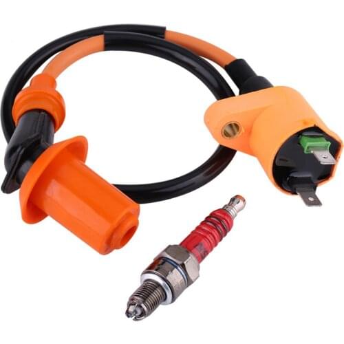 Ignition Coil and Spark Plug for GY6 50CC 125CC 150CC Scooter ATV Scooter Ignition Coil