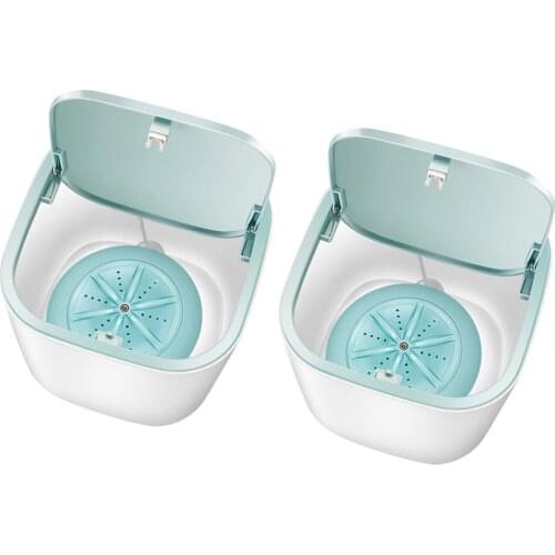 2pcs Mini Washing Machine Clothes Cleaner Washer USB 18W Travel RV Motorhome