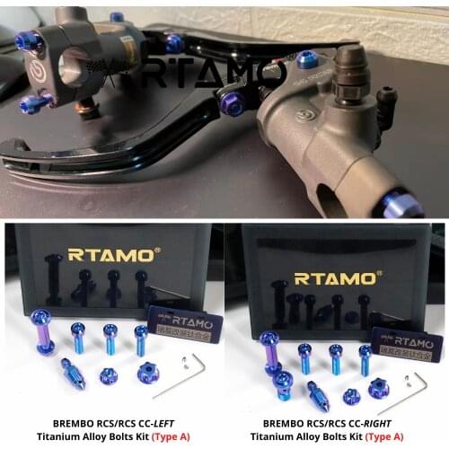 Type A) RTAMO Titanium Brake Lever Bolts Kit for Brembo RCS/RCS CC Left and Right Brake Master Cylinder