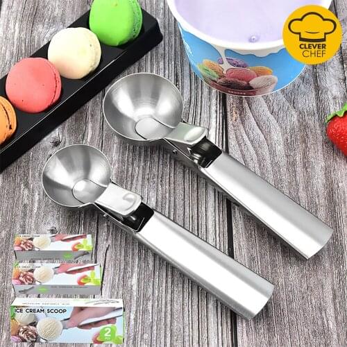 Ice Cream Scoops Stacks Stainless Steel Digger Fruit Non-Stick Spoon Kitchen Tools For Home Cake