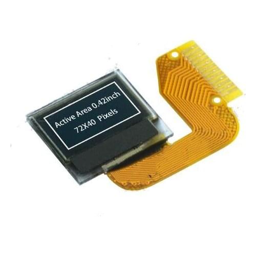 IPS 0.42 inch 12PIN White PM OLED Screen SSD1306 Drive IC 72*40 IIC Interface