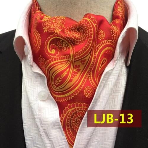 2017 Fashion Gentlemen Collar Handkerchief Good Quality Woven Neckerchief Luxury Paisley Pattern Ascots for Dinner Banquets
