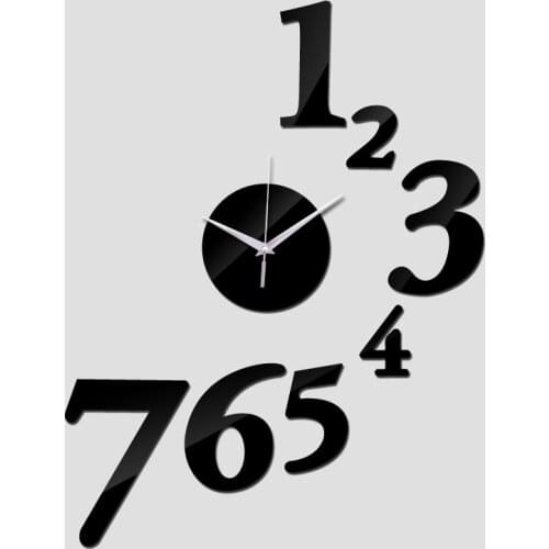 New wall clock quartz clocks reloj de pared living room europe acrylic mirror clocks diy ruched stickers large decorative