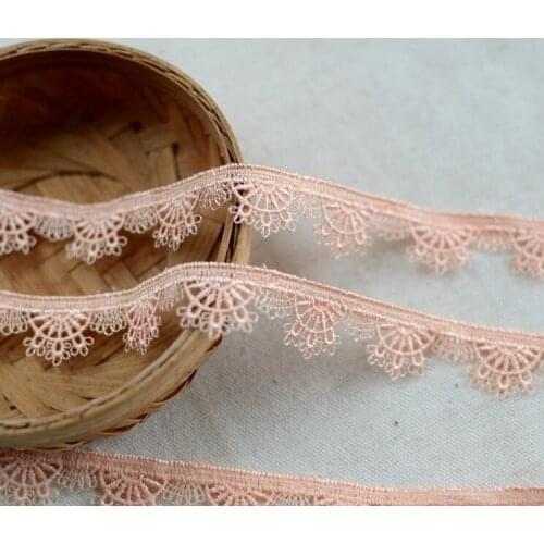 5 Meters Orange Pink Flower Lace Trim Applique Headband Craft Sewing Exquisite DIY Handmade Patchwork Lace Ribbon Sewing 15mm