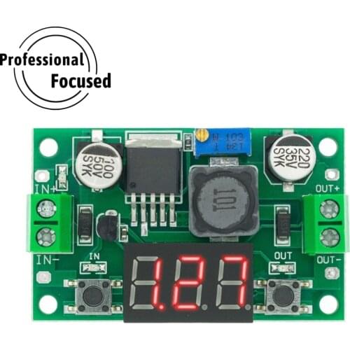 10pcs LM2596 DC 4.0~40 to 1.3-37V Adjustable Step-Down Power Module + LED Voltmeter DC/DC