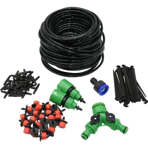 50M-5M DIY Drip Irrigation System Automatic Watering Garden Hose Micro Drip Watering Kits with Adjustable Drippers