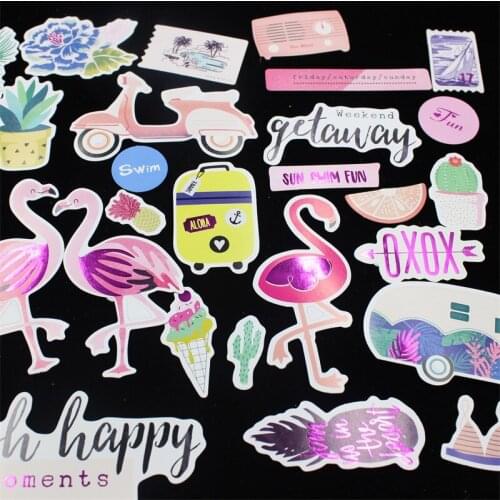 35pc Flamingo Cardstock Die Cuts for Scrapbooking Happy Planner/Card Making/Journaling Project