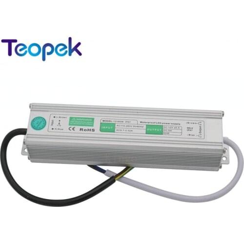 Input AC100-260V Output DC12V 5A 60W IP67 Waterproof LED Driver Power Supply Adapter For Outdoor Use