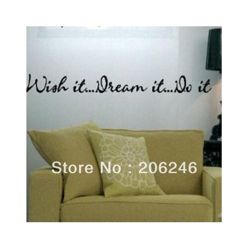 Wish it. dream it. do it quote wall decals 8012 home decorative sticker adesivo de parede removable vinyl wall stickers