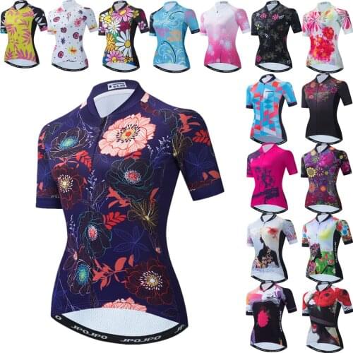 2021 Flowers Printing Cycling Jersey Women Summer Short Sleeve MTB Bike Clothes Maillot Ciclismo Road Bike Racing Shirt