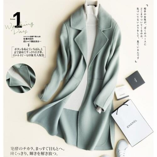 Women Wool Coat 2018 Female Medium Length Woolen Coat New Arrival